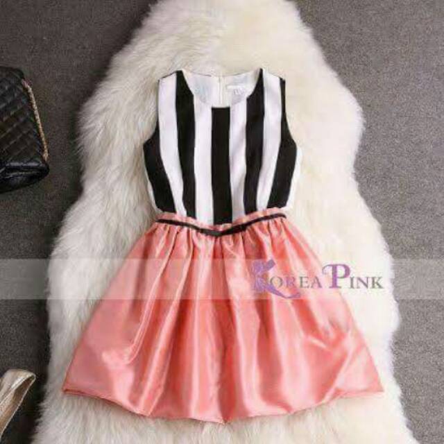 Dress anak import korea pink