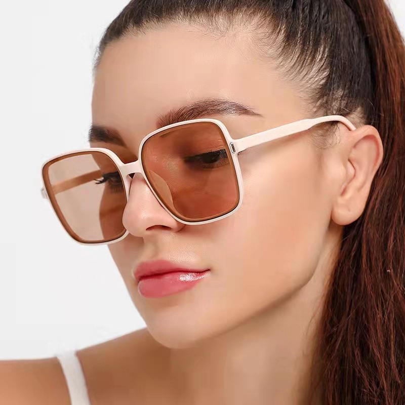 Kacamata Hitam Pria/wanita Korean Fashion Retro Square Frame Kacamata Hitam Wanita Metal Sunglasses Anti Uv400 - SG