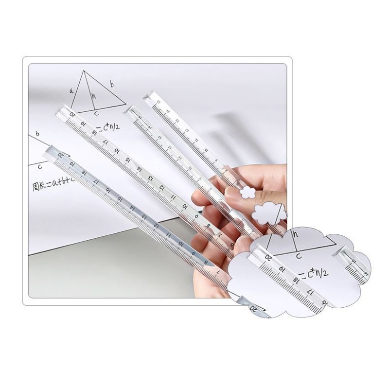 

Transparant Triangle Ruler Penggaris Stik segitiga Penggaris Prisma