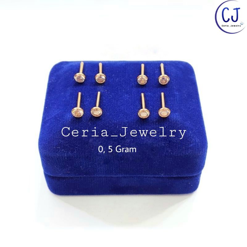 Anting Tusuk Perak Asli Silver 925 Lapis Emas Model mata Burung - Perhiasan Perak Wanita
