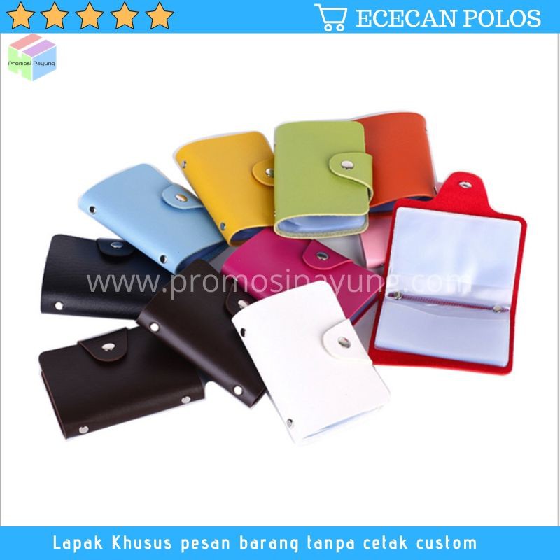 [polos eceran] DOMPET KULIT KARTU NAMA SOUVENIR NAME CARD HOLDER ORGANIZER ISI 24 - Pilih Warna