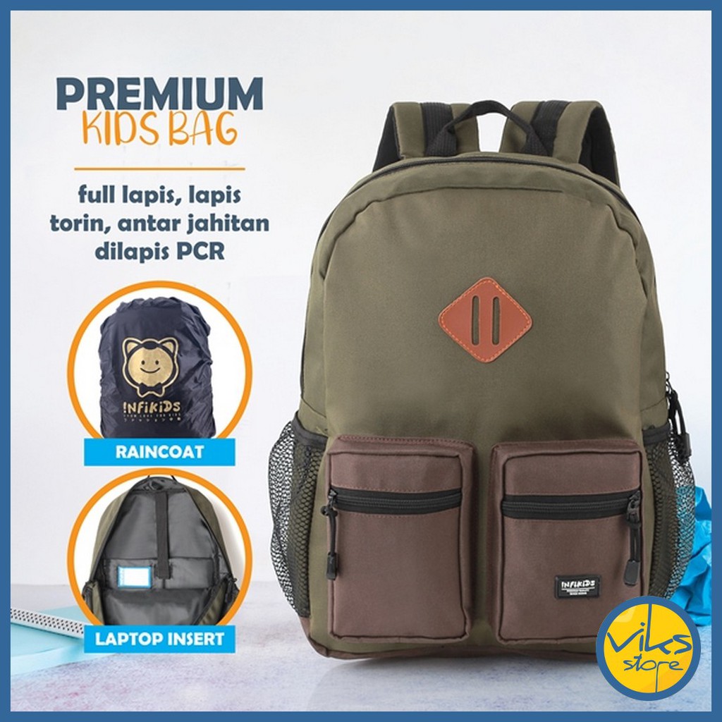 Tas Sekolah Anak Perempuan Laki Laki | Tas Punggung | Tas Ransel | Backpack Premium Quality Infikids