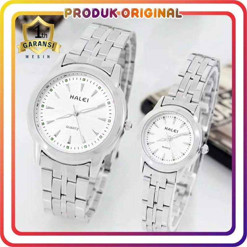 COD PRODUK ASLI JAM TANGAN COUPLE HALEI ORIGINAL 348 WATER RESISTANT STAINLES STEEL