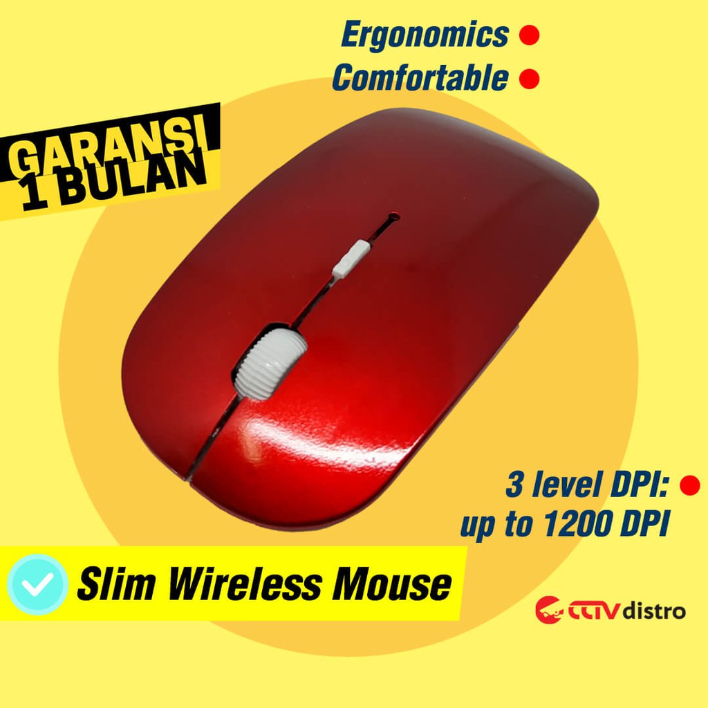 W102 Mouse Wireless Laptop Komputer Nirkabel USB 2.4GHz Portable Murah Mose Wireles Garansi 1 Bulan