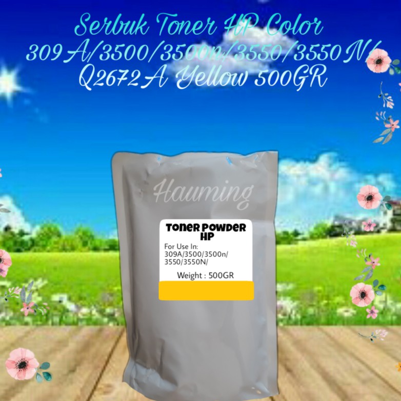 Serbuk Toner Refill Powder Bubuk HP 309A 3500 3500N 3550 3550N Q2672A Yellow 500gr