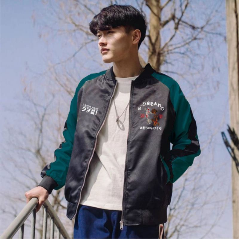 Jaket sukajan bordir ikan koi 3301