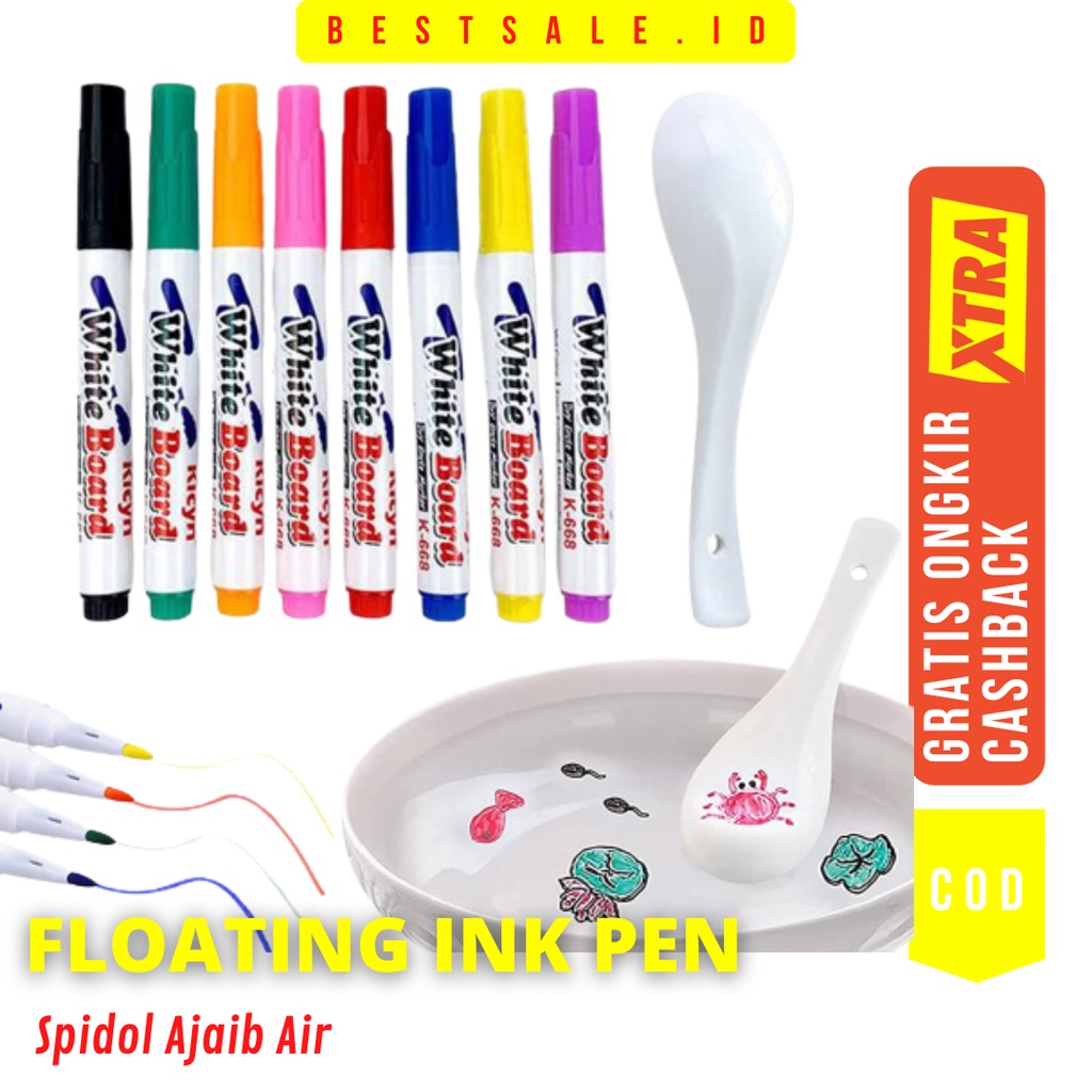 Spidol Ajaib Air Warna Warni - Spidol Air Apung - Magic Marker White Board