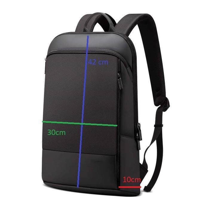 Maxveen Tas Ransel Tertipis ultraslim tas punggung laptop usb backpack