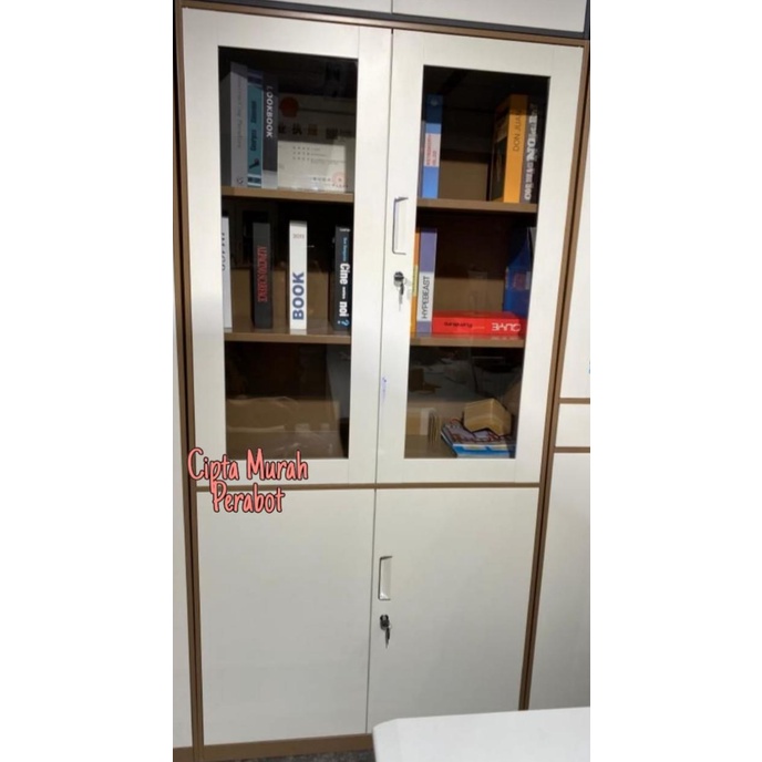 

cusss order] Lemari Arsip Besi Filling Cabinet Flat Kaca Rak Kerja Kantor