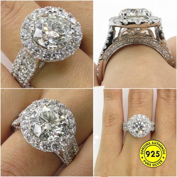 Cincin S925 Sterling Silver Hias Berlian Untuk Wanita