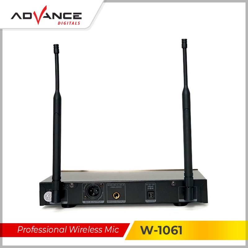 ADVANCE W 1061 W1061 Dual Mic Wireless Profesional Microphone + amplifier MIK  wireless