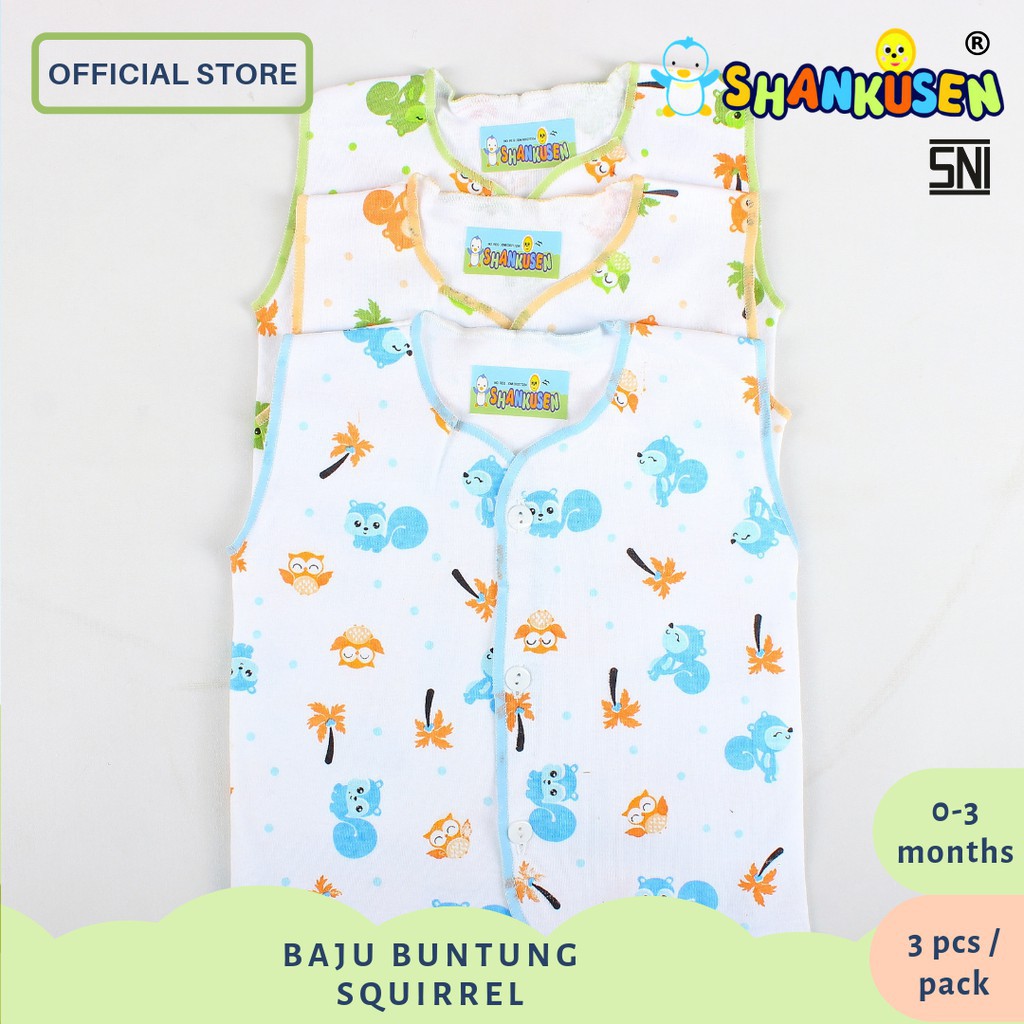 Promo !! 6PCS BAJU SHANKUSEN LENGAN BUNTUNG - Baju Bayi Buntung Shankusen - baju bayi shankusen isi 6