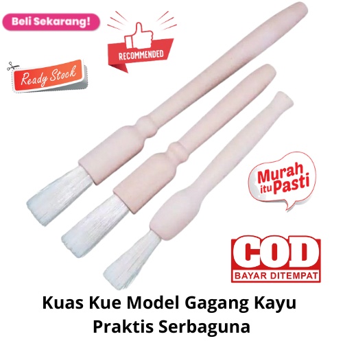 [BISA COD] PROMO Kuas Kue Model Gagang Kayu Praktis Serbaguna Kuas Oles Kuas Roti Kuas Masak Kuas Kayu Murah Terjangkau