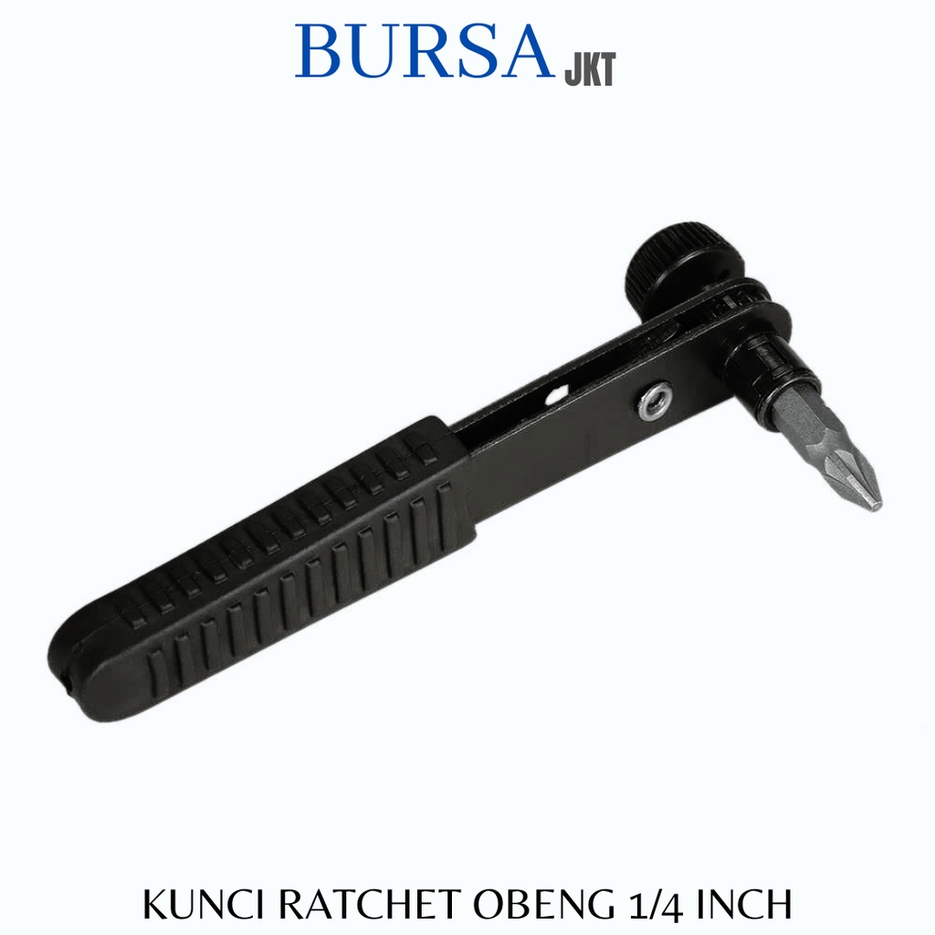 KUNCI RATCHET 1/4 HEX SOCKET SPANNER DUAL SHAPE