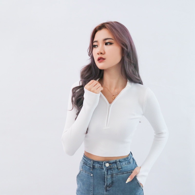 Itty Atelier - Macy Top | Black White and ArmyGreen | Top Korean Atasan Wanita Impor Casual and Eleg