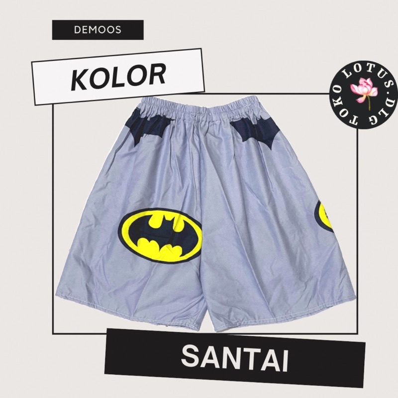 Celana kolor boxer santai unisex motif lucu dewasa dan anak