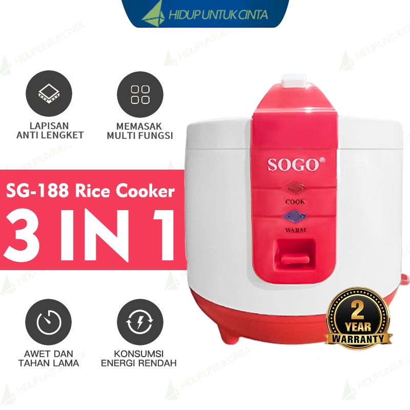 rice cooker 1 8l kapasitas 1l alat memasak nasi dan penghangat nasi murah magicom hemat murah