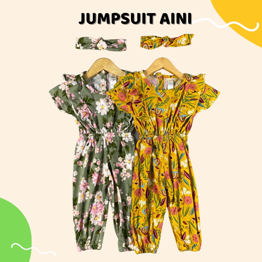 6bln -2th JUMPSUIT ANAK AINI JUMPSUIT BAYI FREE HEADBAND by LITTLE KODA (SNI)