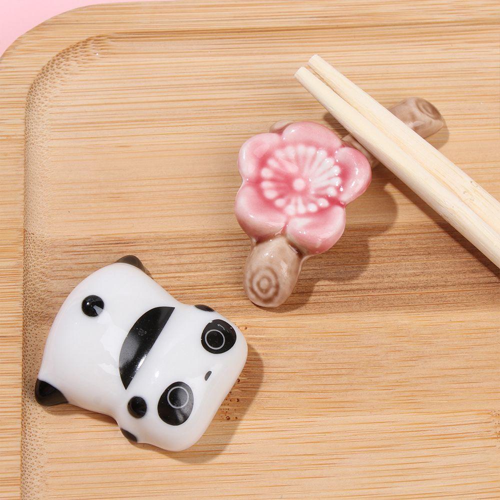 Solighter Chop Sticks Holder Tempat Peralatan Makan Keramik Cherry Blossom Lucu