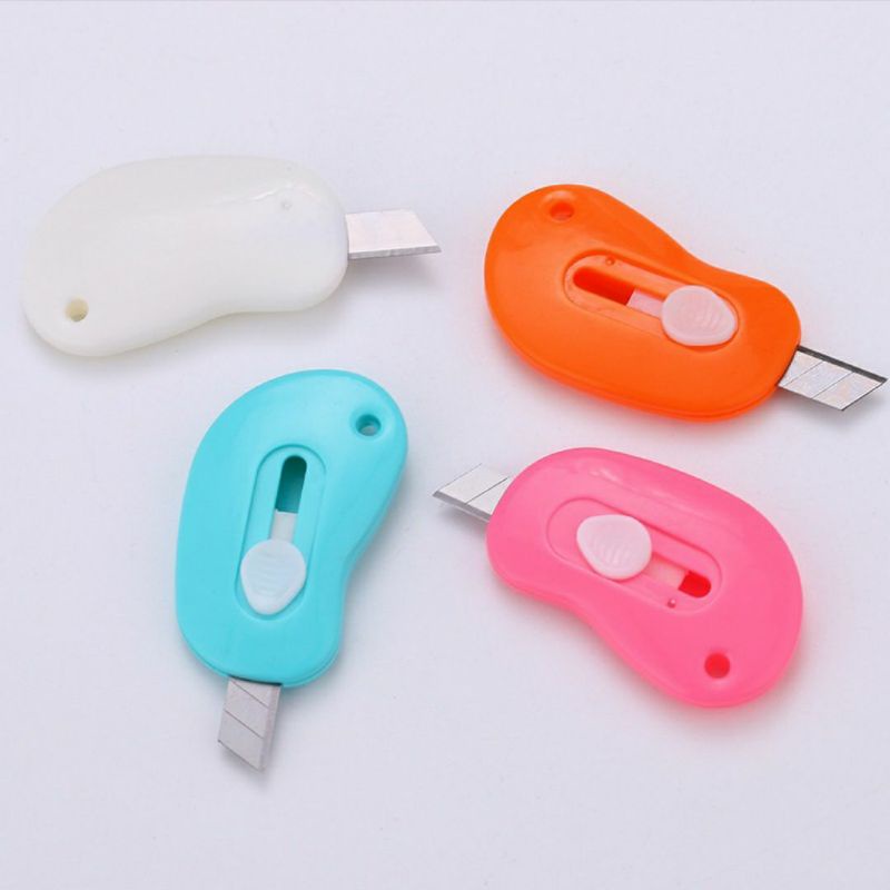 Cutter Mini Portable Bentuk Oval Mini Cutter Polos Travel Kit Pemotong Kertas Paper Cutter Lucu