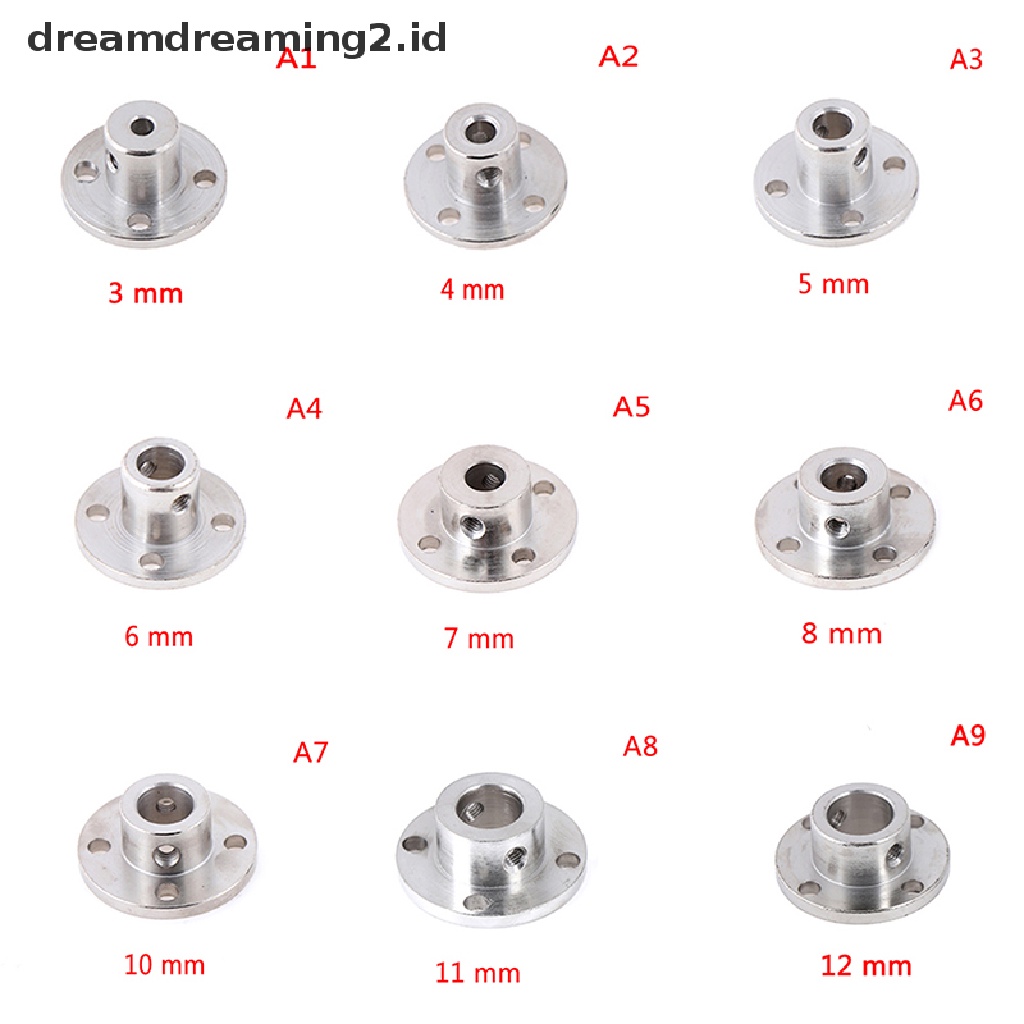 Sambungan Poros motor Kaku 3 / 4 / 5 / 6 / 7 / 8 / 10 / 11 / 12mm
