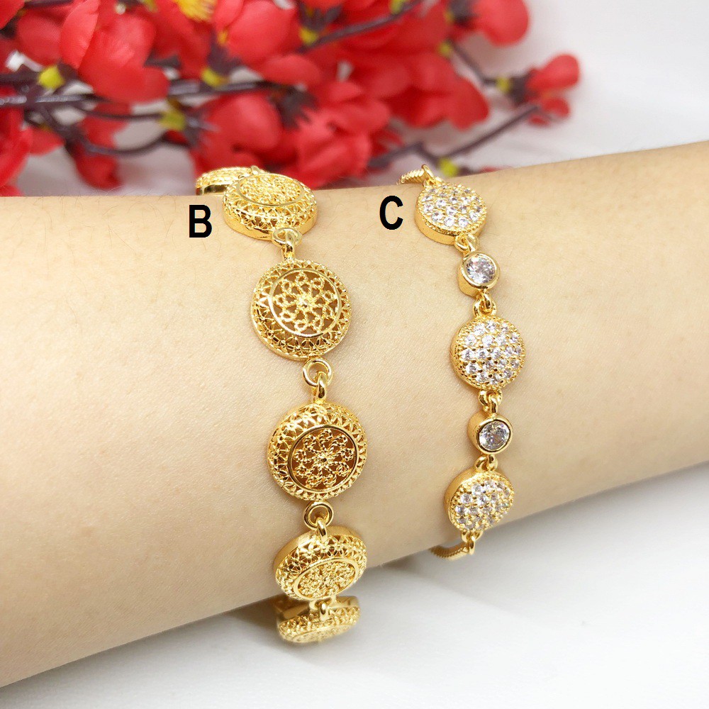 Gelang Xuping Bulat Mata Model Elegan Simpel Gold Lapis Emas Asli - BB257