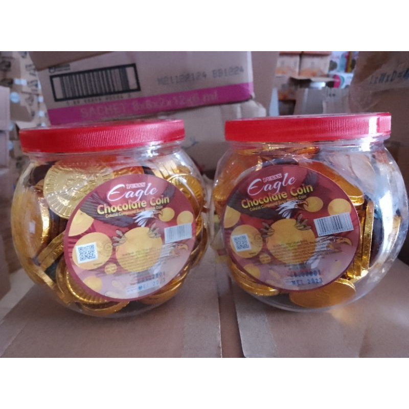 

Cokelat Koin Dollar Besar (eagle) per Toples isi 125