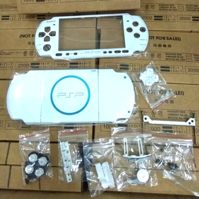 Casing psp slim seri 3000 FULL SET - PUTIH