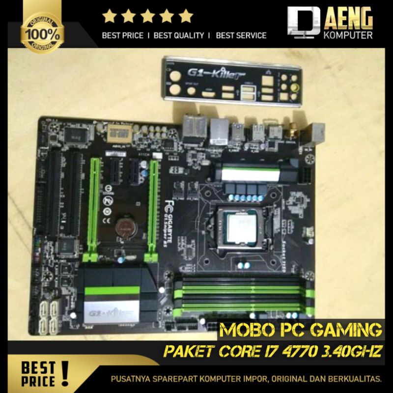 Motherboard Mainboard Mobo PC Gaming Merk Gigabyte G1 Killer Sniper B5 Paket Prosesor Intel Core i7 