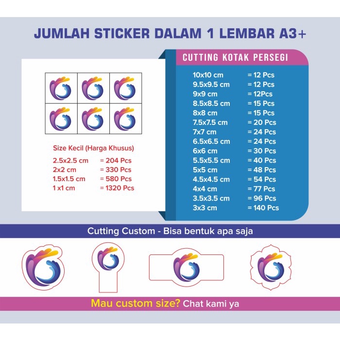 

PEREKAT-PENGIKAT- PRINT STICKER | CETAK STIKER CHROMO A3+ DAN KISS CUT - TANPA LAMINATE -PENGIKAT-