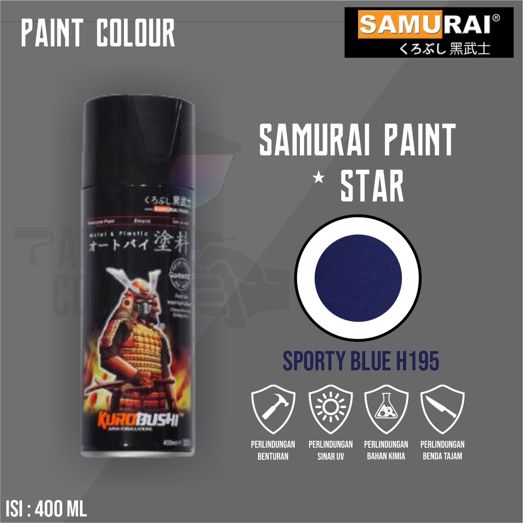 Samurai Paint H195M* Sporty Blue Cat Semprot/Pylox/Motor/Gundam