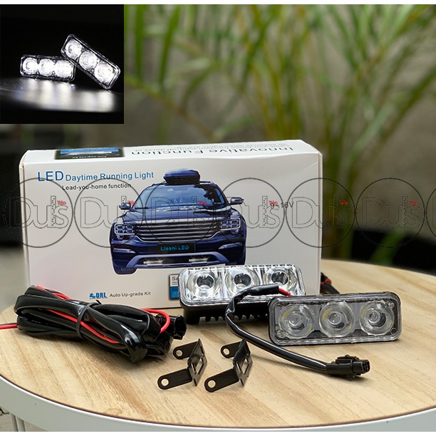 Lampu Drl Mobil Headlight LED Anti Air Waterproof Isi 2 Pcs