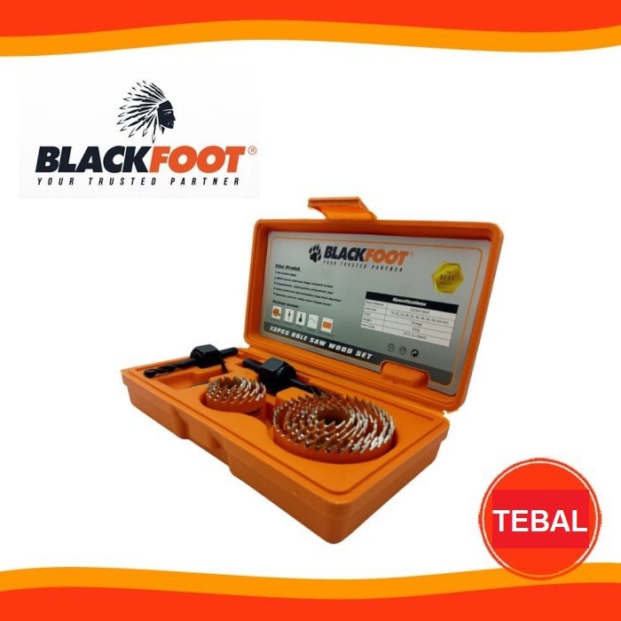 BLACKFOOT Hole Saw Holesaw Mata Bor Kayu Set 13 Pcs 19-64mm TEBAL