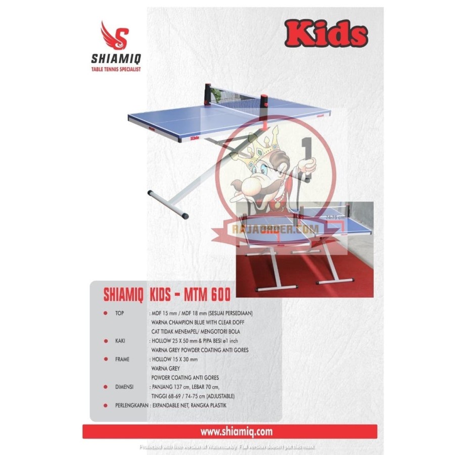 Tenis Meja MTM600 SHIAMIQ KID