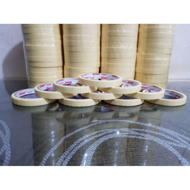 MASKING tape / isolasi kertas 1/2 inc 12 mm 12 meter