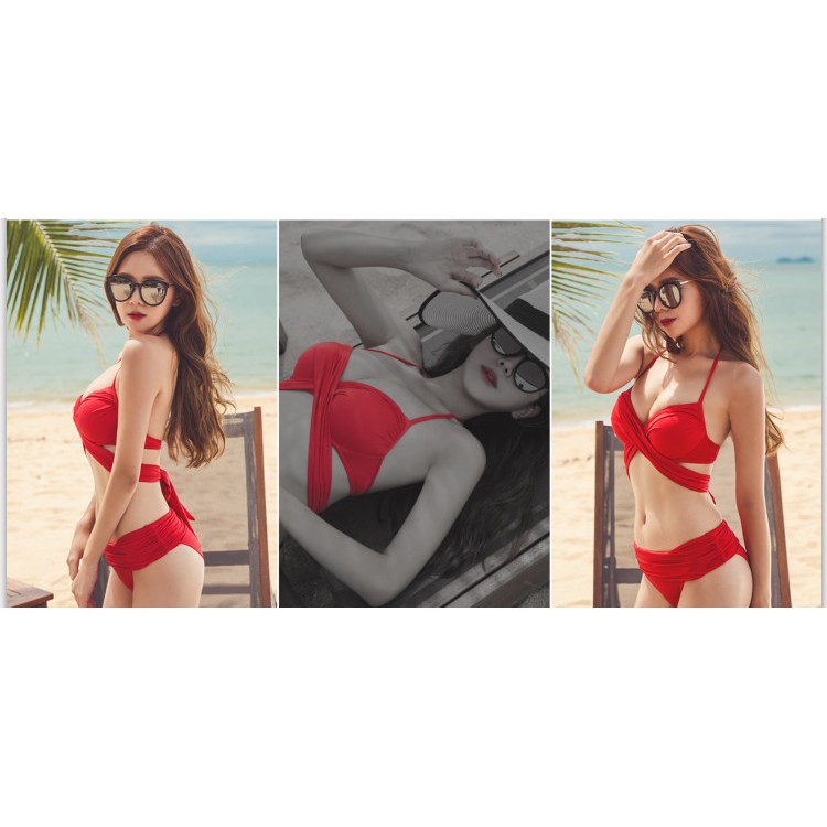 bikini pakaian renang pantai wanita 1 set