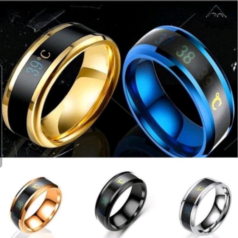 Cincin Titanium Thermometer Pengukut Suhu Tubuh Cincin Thermometer Pria Wanita