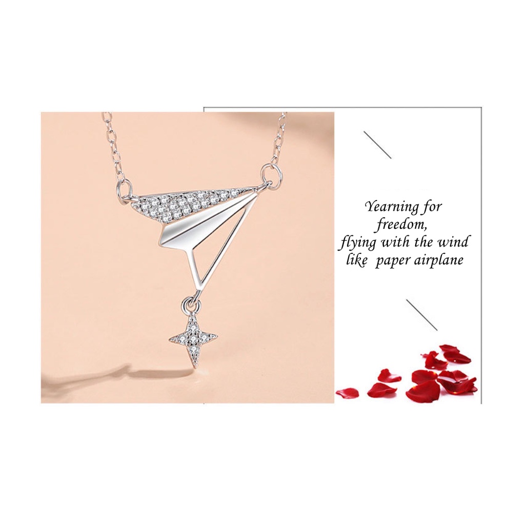 Kalung wanita silver-Paper Airplane kepribadian sederhana  necklace  Simple personality s925 Original Arctic Deer