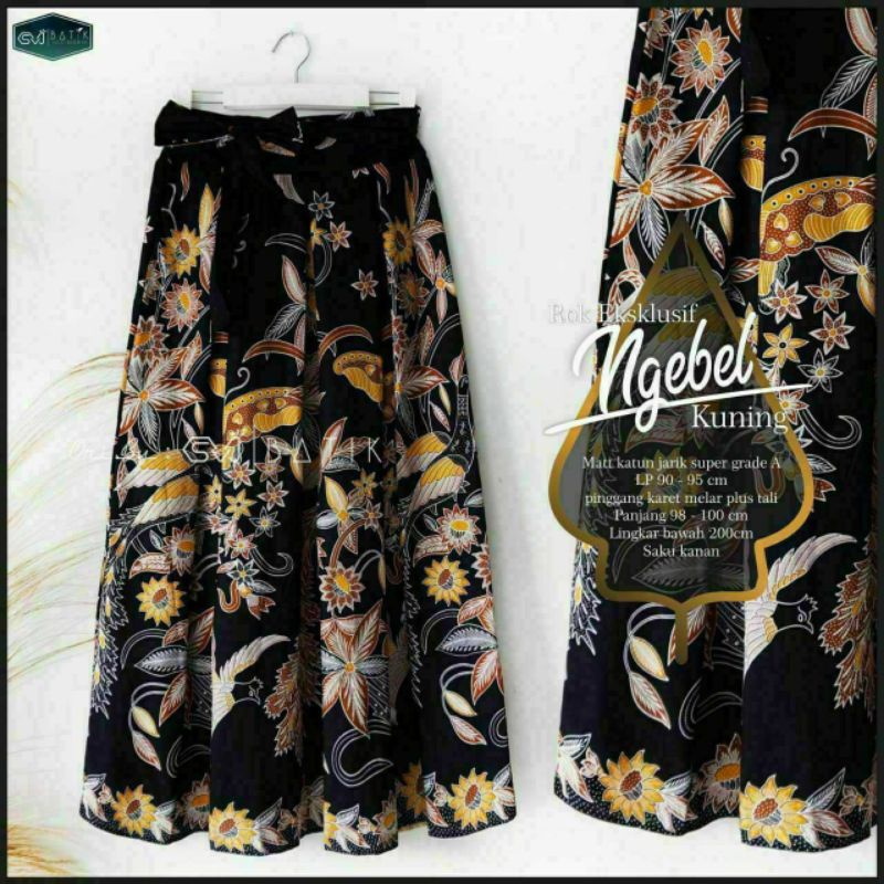 Rok Katun Motif Batik Wanita Remaja Dewasa Panjang Jumbo Fashion Muslim Kekinian Terbaru Pekalongan-V