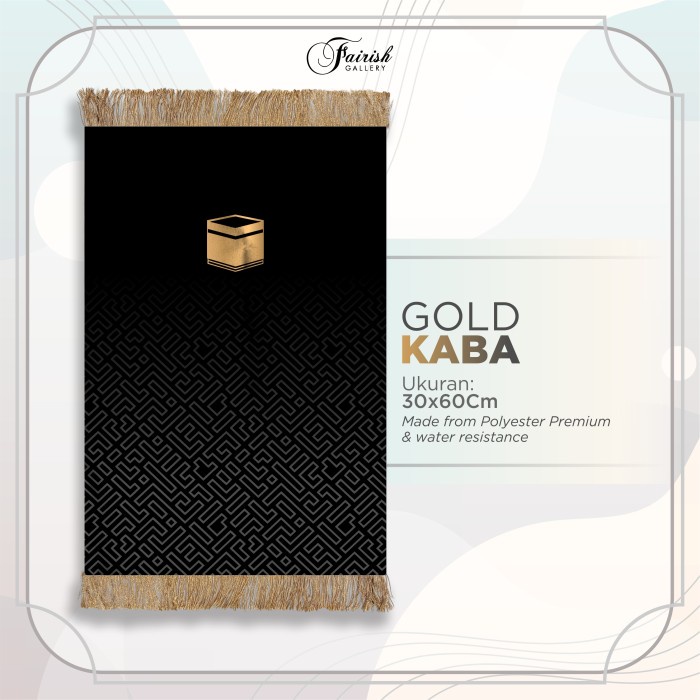 (PROMO) Sajadah Travel Print Untuk Sujud - Gold Kaba