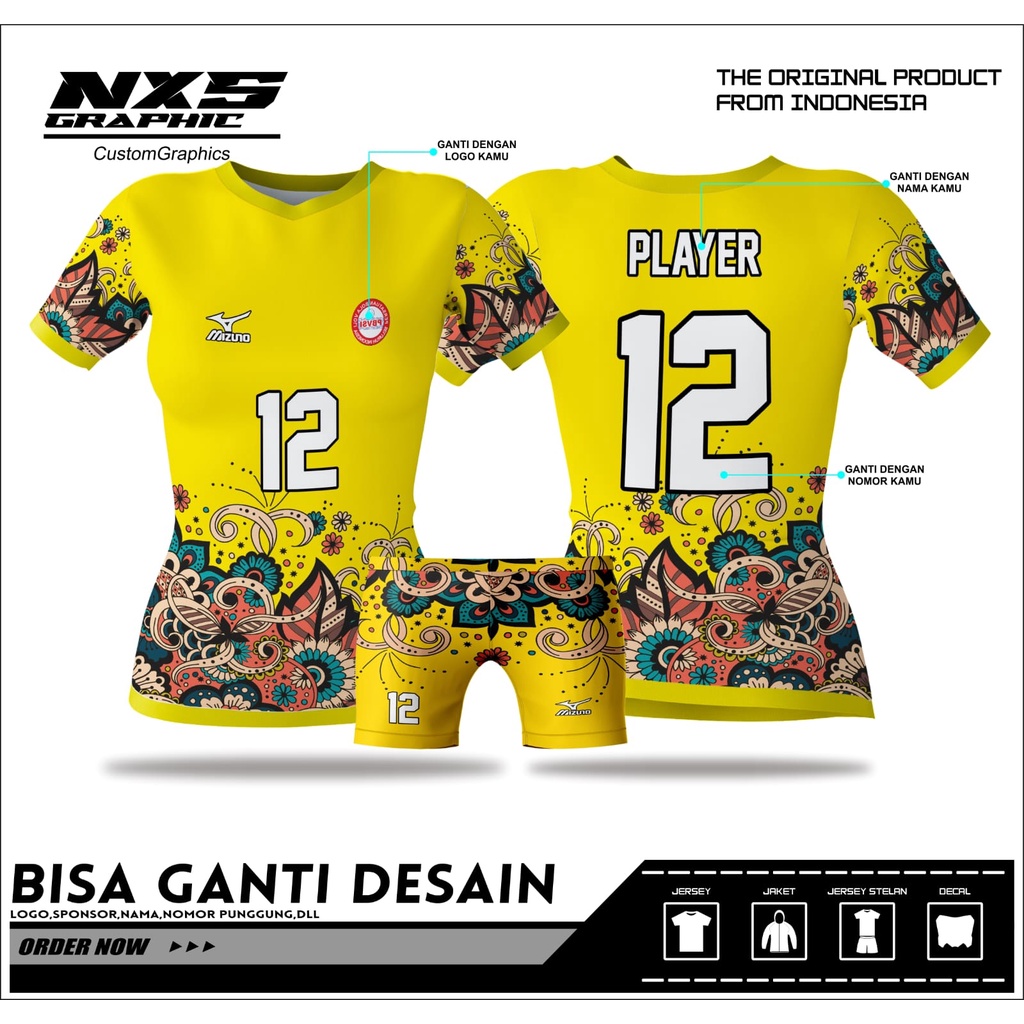 BAJU VOLLY WANITA MURAH CUSTOM DESAIN
