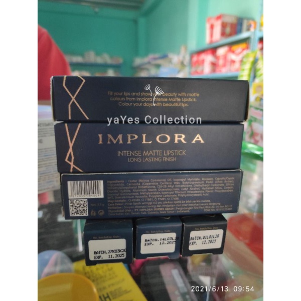 Implora Matte Lipstick 01 02 03 04 05 06 Lipstik Stik Cery mocha Plum Berry Peach Crush makeup Bibir