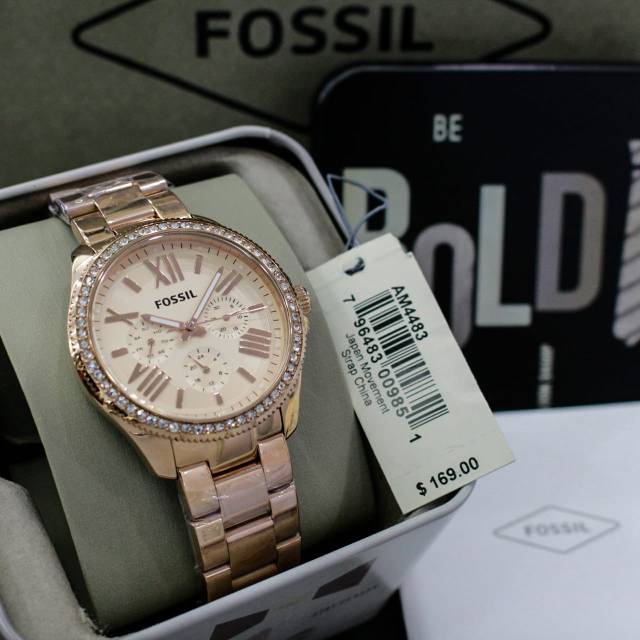 Fossil AM4483 Rosegold Chronograph Jam Tangan Wanita Termurah