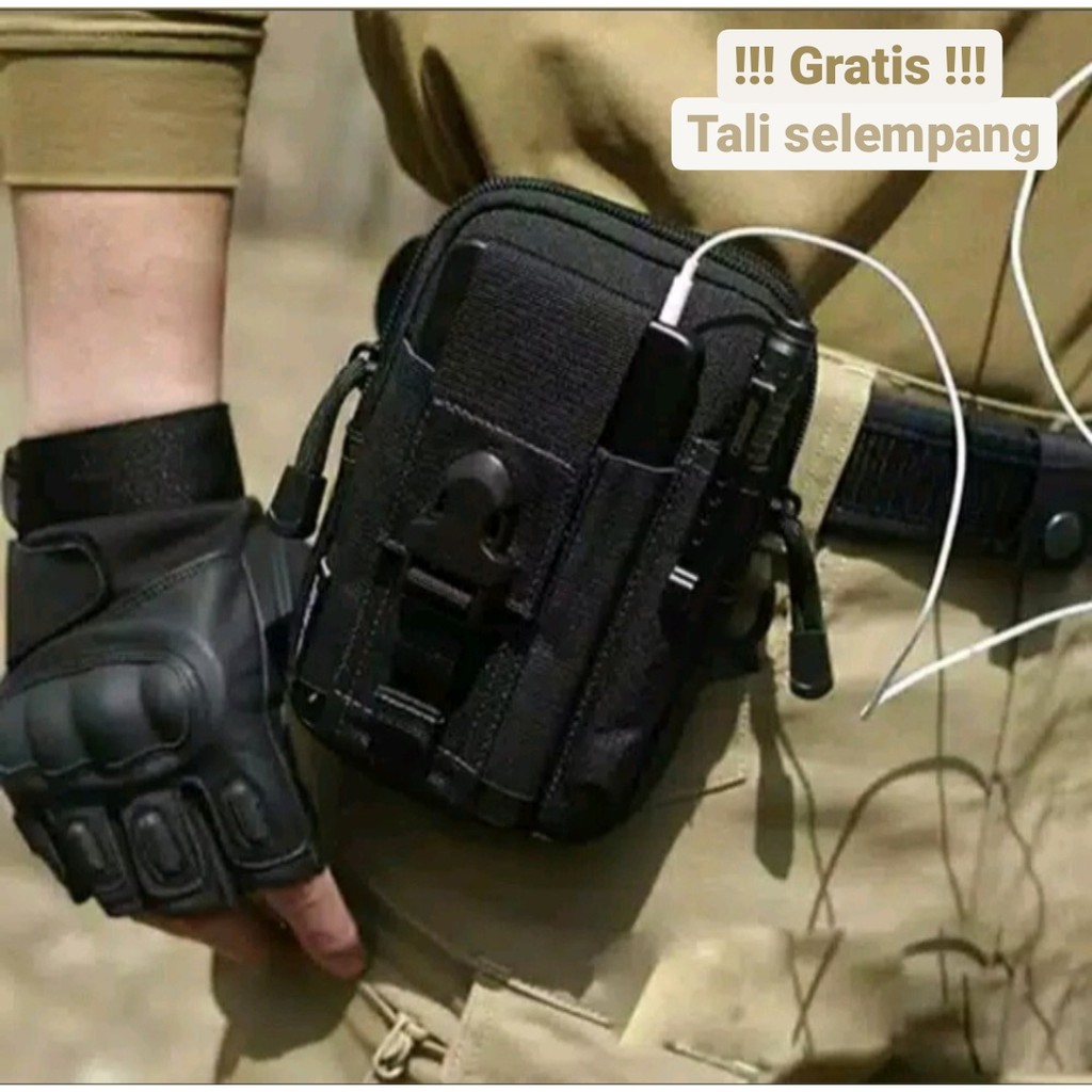 Tas HP Tas selempang laki laki kecil Tas Tactical Army