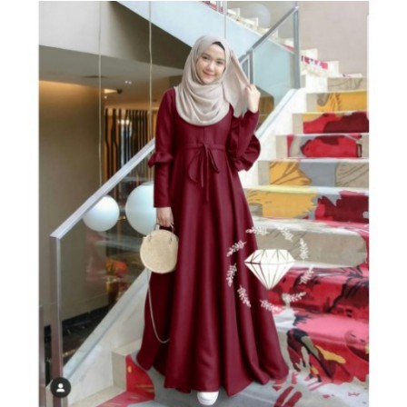 TERBARU  2021>>NISA SABYAN Gamis Modern Busana Muslim Wanita Terbaru AUDREY Ori LTS B9T2 Polos Benhu