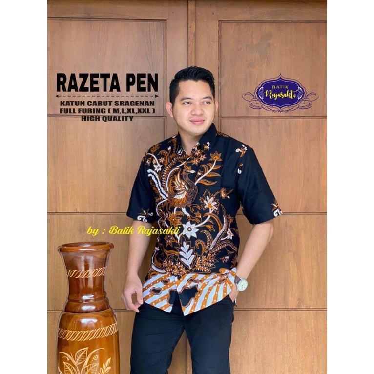 Kemeja batik PREMIUM pria terbaru batik pria panjang pendek motif kasual formal batik pesta RAZETA