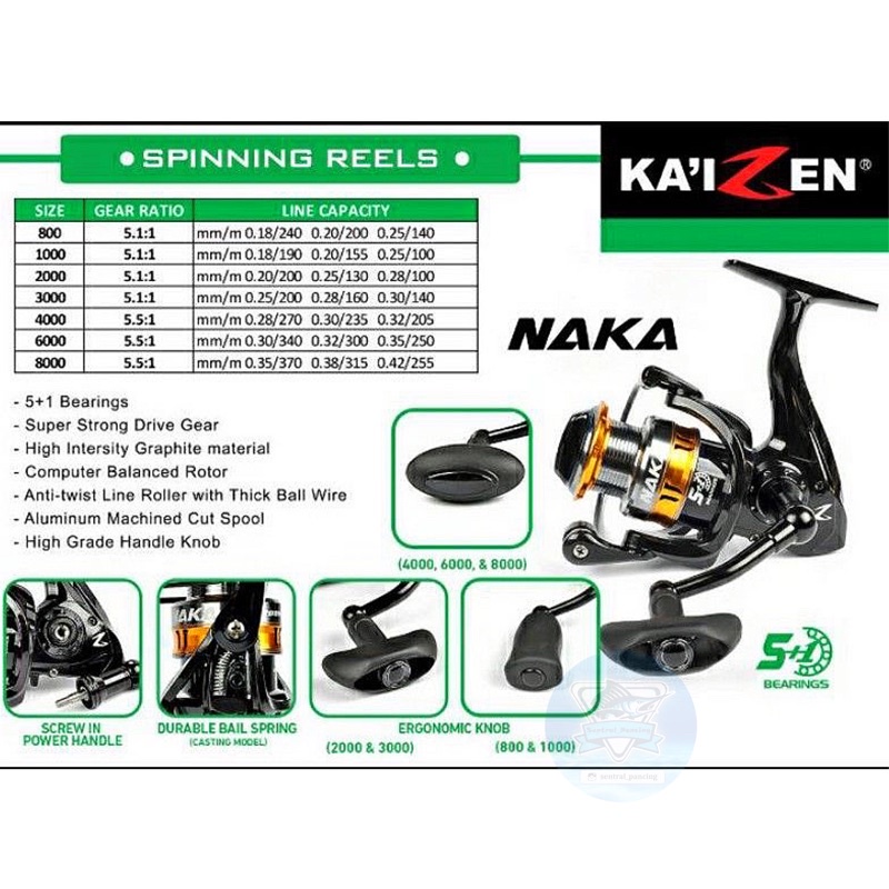 REEL SPINNING KAIZEN NAKA 800 - 8000