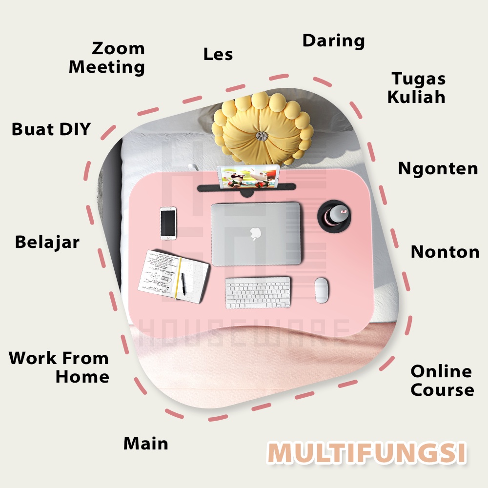 HUGO Meja Lipat Portable / Meja Laptop / Meja Belajar Anak