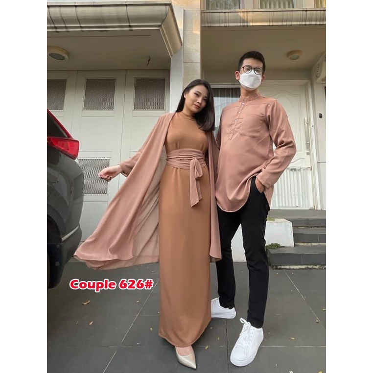 Jessicacollection 626CP # Dress muslim Couple / Gaun muslim 1 set / Dress muslim polos Couple