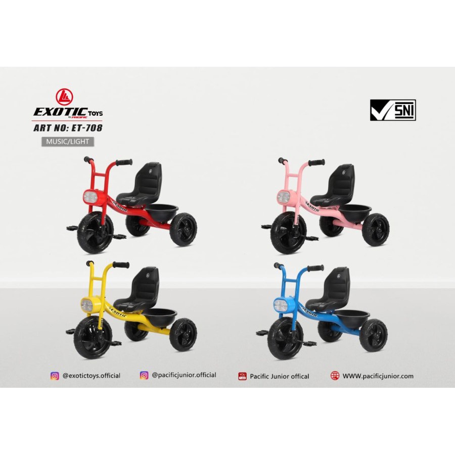 EXOTIC ET-708 Tricycle Stroller Micro Trike Smart Trike Sepeda BMX Sepeda Anak Bayi Sepeda Roda 3 Ti